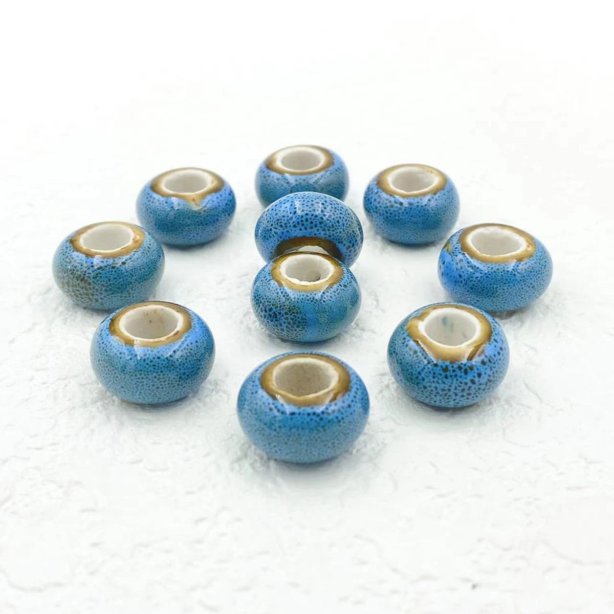 Big Hole Ceramic Spacer Beads, 10PCS