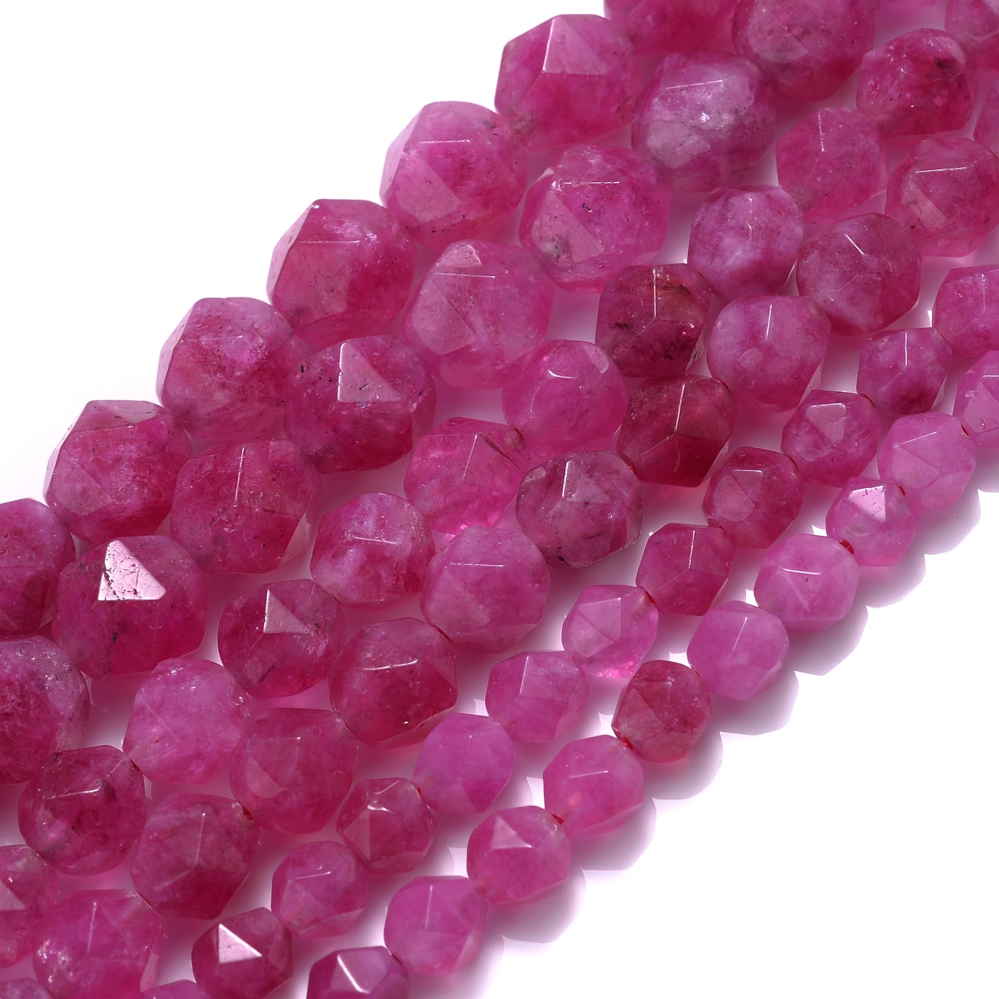 Pink Faceted Tourmaline Beads 15''inches 6/8/10mm