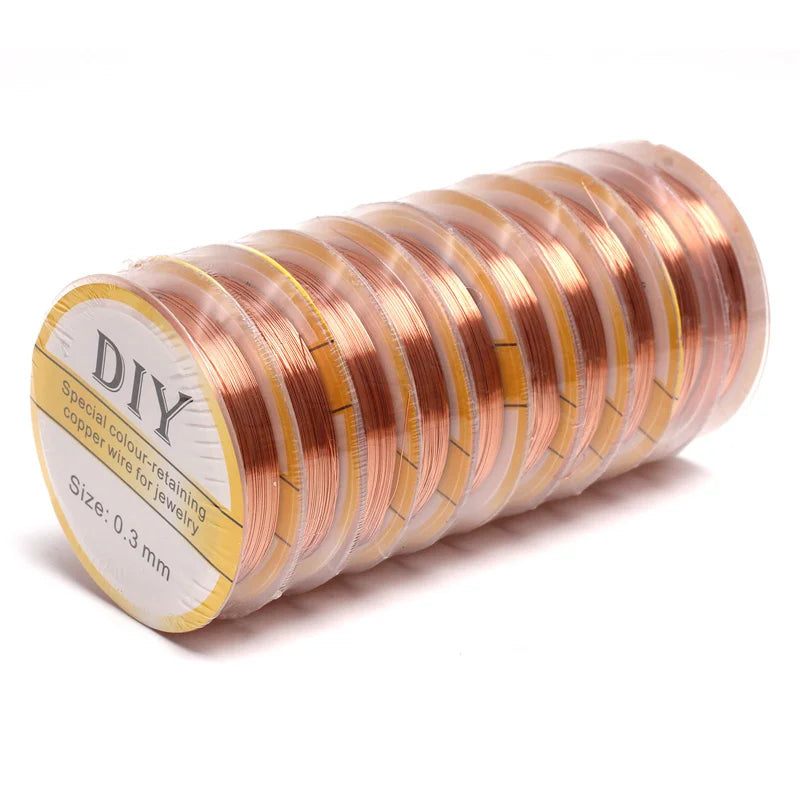 14K Gold-Coated Copper Wire Colorfast Beading Wire  0.3-0.8mm