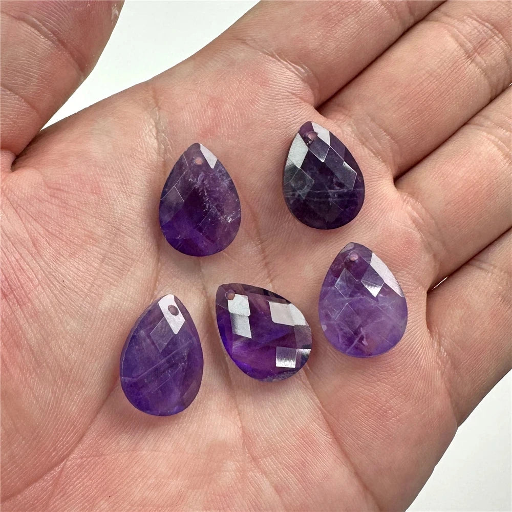 Amethyst Pendant Beads, Natural Healing Gemstones, 9 sizes & Shapes, 2pcs