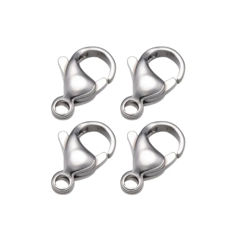 Black Stainless Steel Lobster Claw Clasps, 20pcs