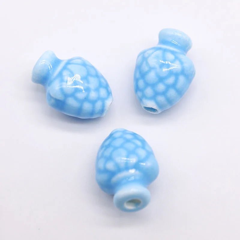 Hand-made Strawberry Ceramic Beads 14x10.5mm Multicolor Porcelain