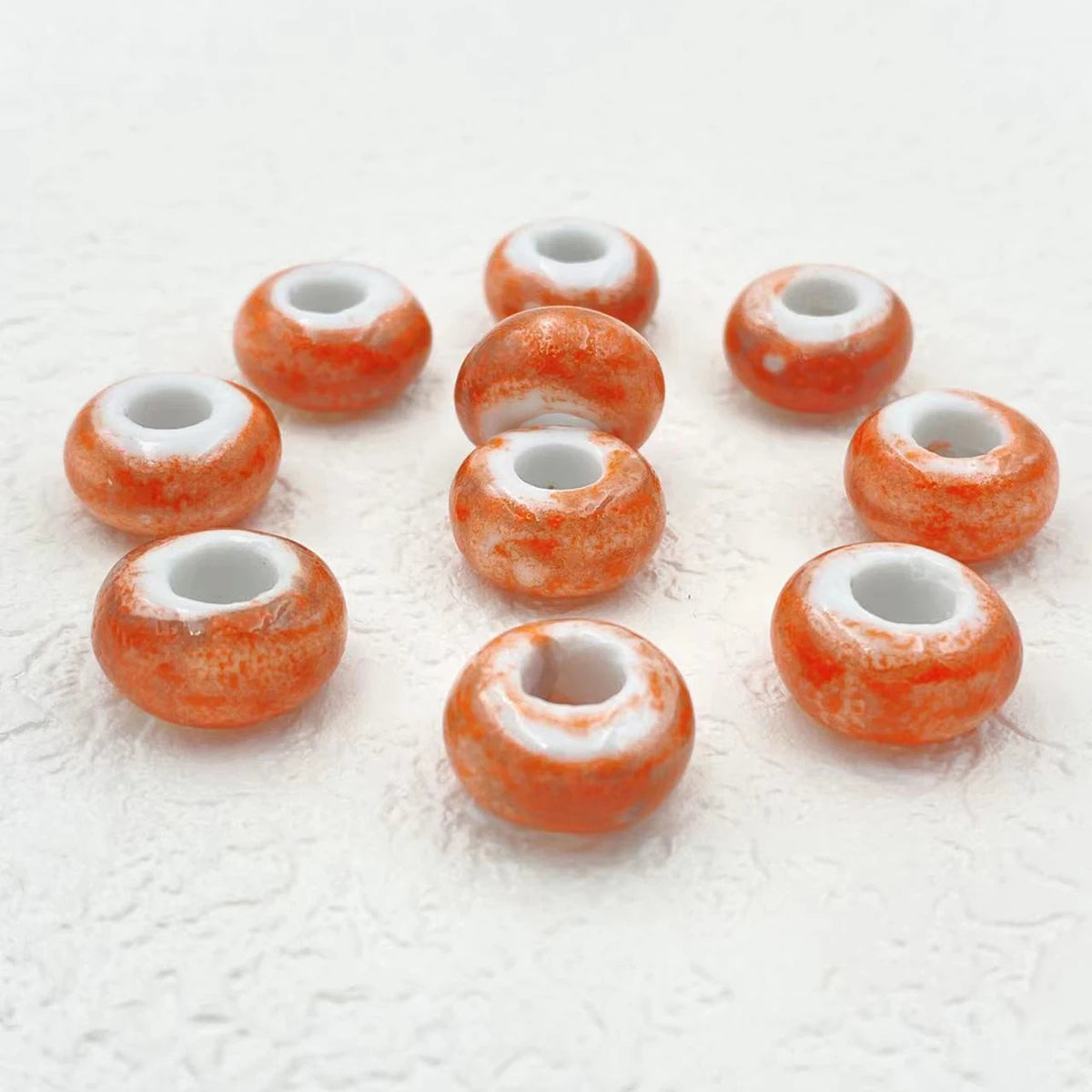 Big Hole Ceramic Spacer Beads, 10PCS