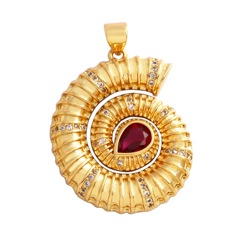 Nautilus 18k Gold Plated Zircon Charm Collection