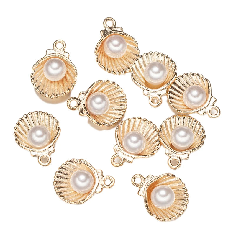 Seaside Seashell & Starfish Charms 10pcs