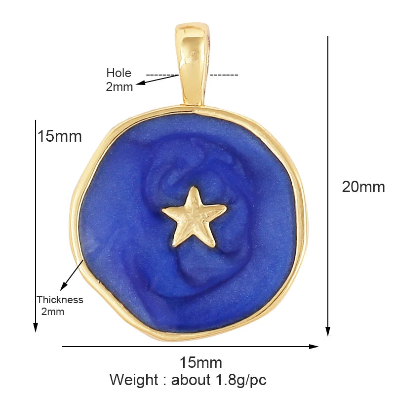 Celestial 18K Gold Inlaid Cubic Zirconia Charm Collection