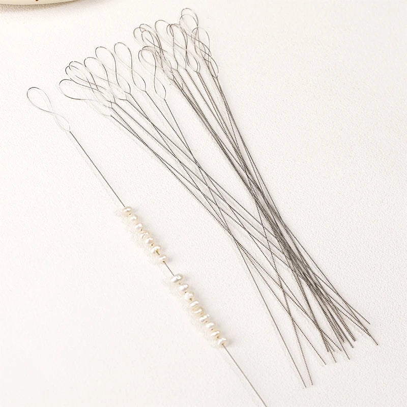 Very fine twisted beading needles, 2pcs