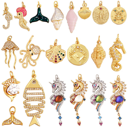 Ocean Jams 18k Gold Plated Zircon Charm Collection