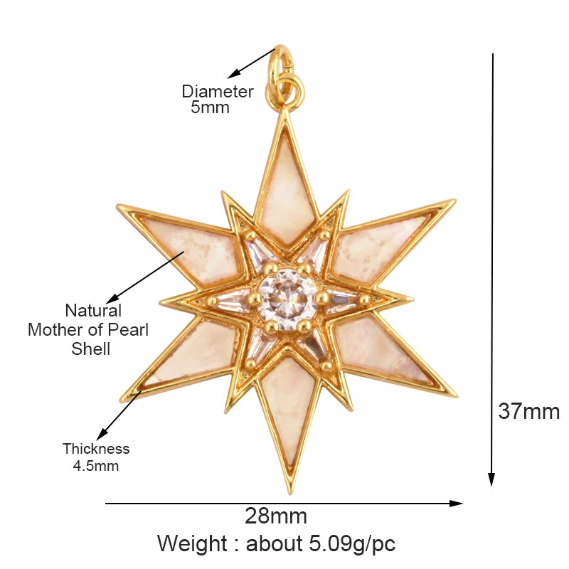 Celestial 18K Gold Inlaid Cubic Zirconia Charm Collection