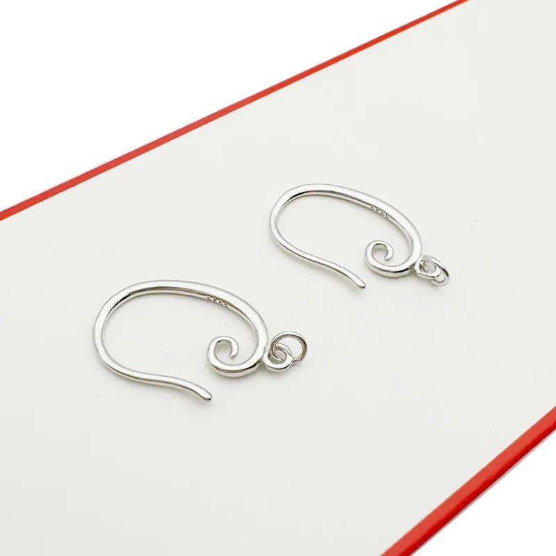 Solid 925 Sterling Silver Earring Hooks, 1 Pair, Choose from Rhodium, 18k Gold, Silver