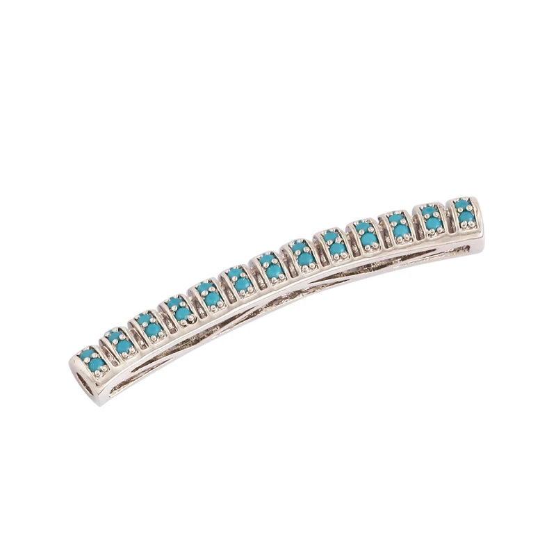 Micro Pave CZ Curved Tube Beads