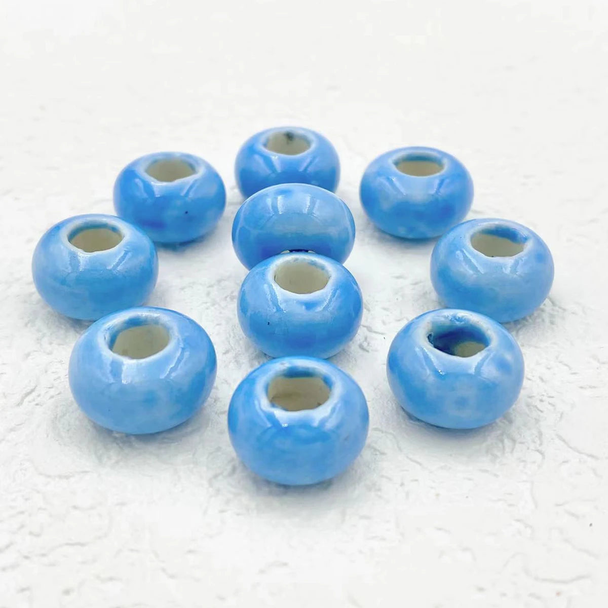 Big Hole Ceramic Spacer Beads, 10PCS