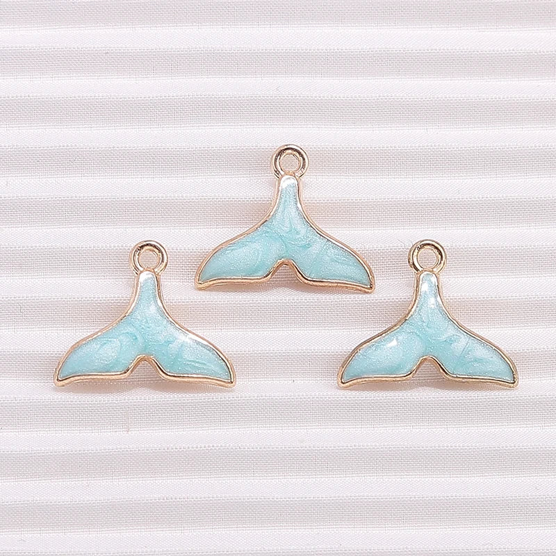 Ultra Marine Life Enamel Charm Collection, Starfish, Shells, Mermaids, 10pcs