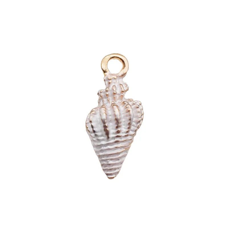 Sea Shells & Starfish Enamel Charm Collection, 10pcs