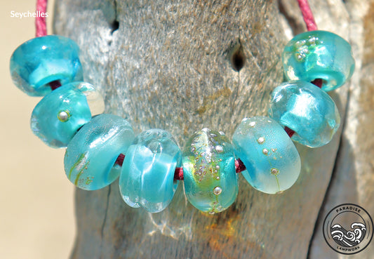 Seychelles Handmade Glass Lampwork Accent Beads for Jewelry Design