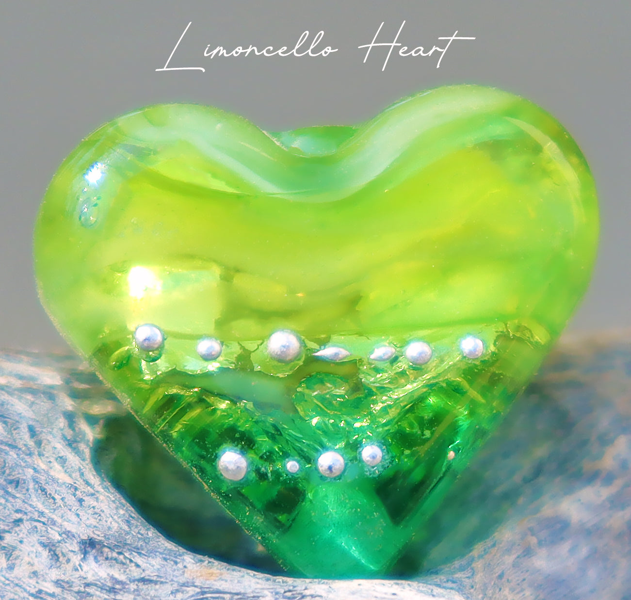 Limoncello Lampwork Bead, Handmade Glass Art Beads for Jewelry design