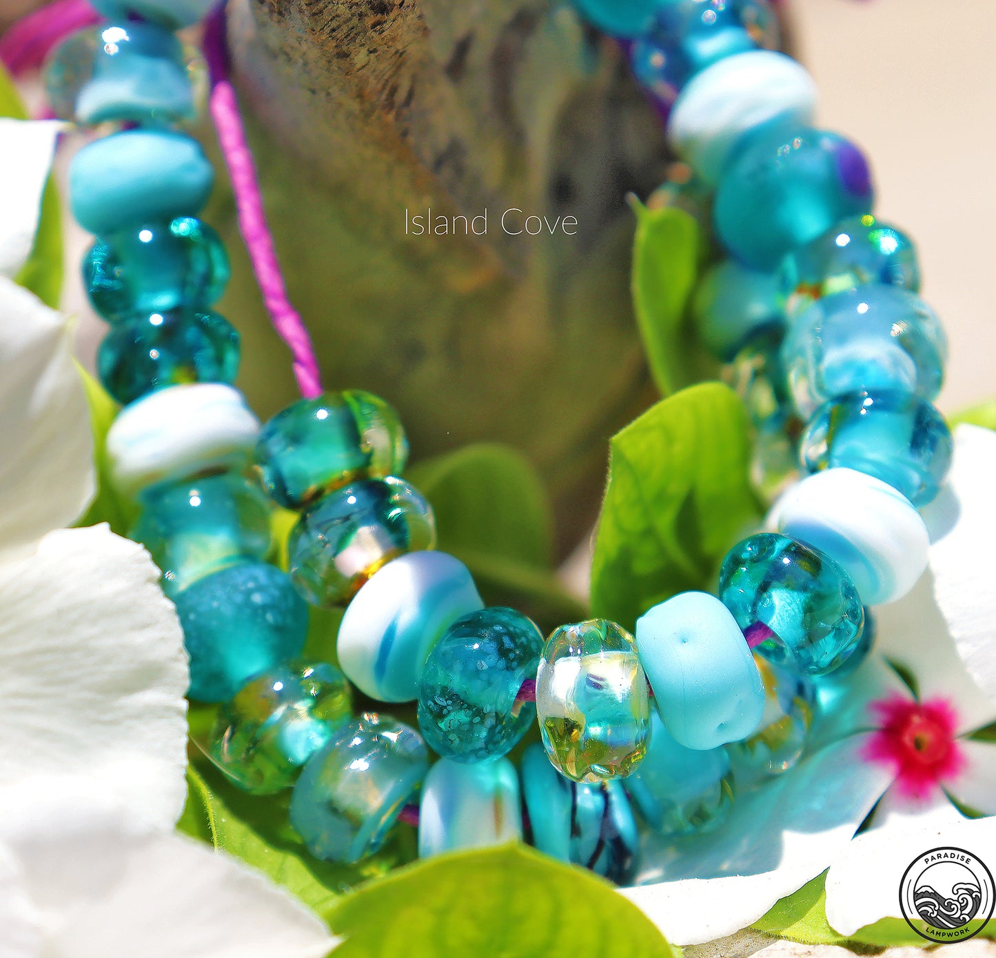 Island Cove Handmade Glass Lampwork Bead Strand for Jewelry Design