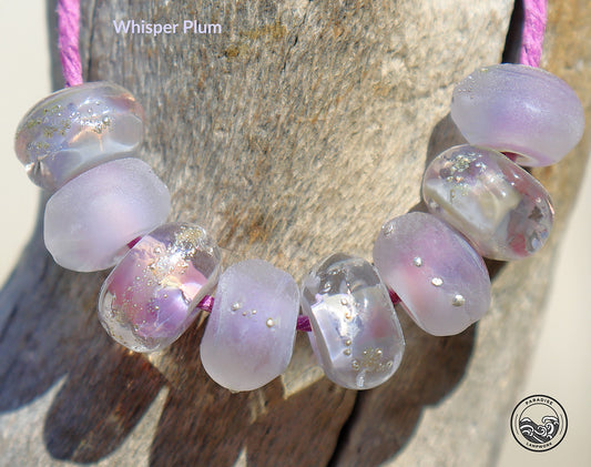 Whisper Plum Handmade Glass Lampwork Accent Beads for Jewelry Design