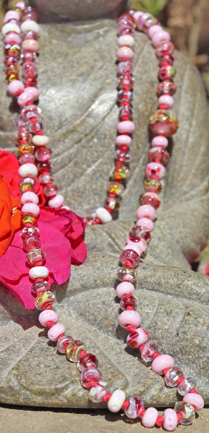 Collier en verre noué à la vanille de Tahiti, perles en verre soufflé, style bohème, mariage, anniversaire, vacances à la plage, élégance décontractée